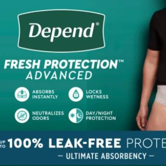 Depend Fresh Protection Advanced Incontinence Underwear for Men, S, 92 UNDERWEAR - Picture 1 of 4